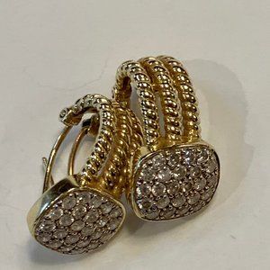 David Yurman 18K Gold and Diamond Earrings
